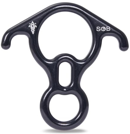 SOB Abseilachter 40KN Abseilgerät Klettern 8 Descender, Kletterausrüstung Sicherungsgerät für Erholung im Freien, Abseilen,Klettern, Hängematte