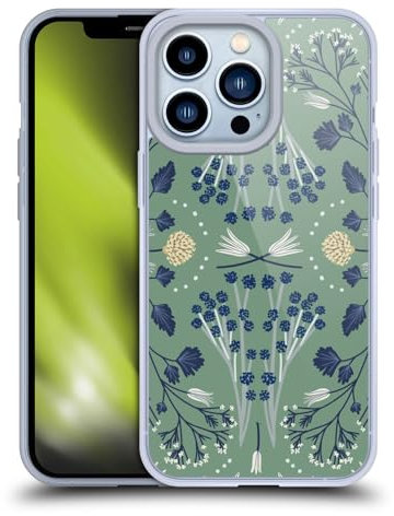 Head Case Designs Officially Licensed Anis Illustration Folk Emerald Green Floral And Leaves Soft Gel Case Compatible with Apple iPhone 13 Pro and Compatible With MagSafe Accessories