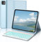 IVEOPPE for iPad Pro 13- Inch M4 2024 Case Keyboard, UK Layout Keyboard for iPad Pro 13, Case for Pad 13- Inch M4 A2925 A2926 A3007 with Detachable Backlight Keypad, Light Blue