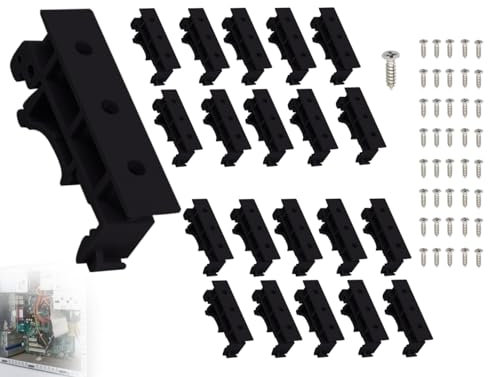 Lhbwhiz 20 Stück Hutschienen Adapter Set,PCB DIN C45 Halter,Leiterplatten Halterung Clip,DIN Schienen Installationhalterung,hutschienenhalter Installationadapter,din rail Adapter mit 40 Schrauben 35mm
