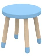 FLEXA Dots Kinderstuhl aus Holz perfekt für Kinderzimmer | Runder vielseitiger Sitzhocker kann Man auch für Küche oder Wohnzimmer benutzen | Hocker Ø30cm | Farbe: Blauer Himmel