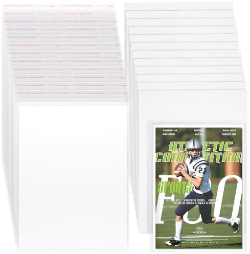 Humyoun Lot de 30 sacs à magazines et planches arrière avec protections transparentes refermables pour magazines et magazines