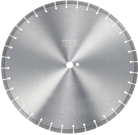 VEVOR Disque à Tronçonner Diamanté 500 mm, Disque Diamant Humide ou Sèche, Lame de Scie à Béton avec Dents Plates de 12 mm, Diamètre du Trou Central Universel 25,4 mm, pour Béton, Carrelage, Brique