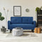 Hello-5ive 2 Seater Sofa, Modern Faux Lambswool Sofa Couch with Thicken Cushions, Comfy Sofa for Living Room Bedroom Office Apartment, Loveseat Sofa 2 Seater Settee with 2 Pockets, Blue