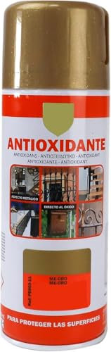 MORE FREE-Pintura Spray Antioxidante Metalizada Oro 400 Ml para las Superficies de Metal, Hierro y Aluminio,Pack de 1 Unidad
