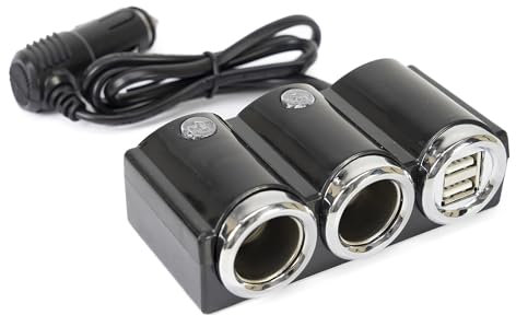 Répartiteur Allume-Cigare de Voiture PNI Allume-Cigare 20 12 V/24 V 2 Sorties, 2 Ports USB, indicateur LED