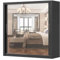 Easy4You MN Schwarz Schiebetürenschrank Kleiderschrank 203x215x64 cm mit Spiegel - Schlafzimmermöbel, Aufbewahrung – Mehrzweckschrank mit 4 Kleiderstangen