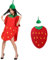 Strawberry Costume for Adults – Fun Fruit Fancy Dress with Leaf Headpiece, Lightweight Non-Woven Fabric Outfit for Halloween, Themed Parties, Cosplay, and Dress-Up Events