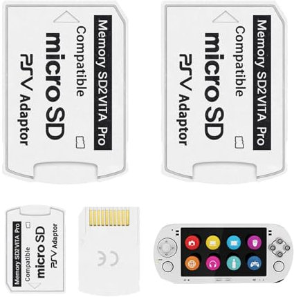 2pcs SD2Vita 6.0 Memory Card Adapter,With Storage Box,Compatible with PS Vita 1000 2000 For Enhanced Gaming Experience And Storage Expansion(White)