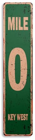 Meile 0 Key West Vintage Straßenschild Markierung Null südlichsten Keys Florida