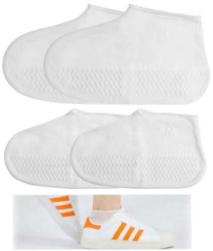 Sovrascarpe in Silicone Impermeabili e Antiscivolo, Copriscarpe Riutilizzabili per Pioggia, Neve e Fango, Adatti per Uomo e Donna, Disponibili in Taglie M (34-39) e L (40-45), Colore Trasparente