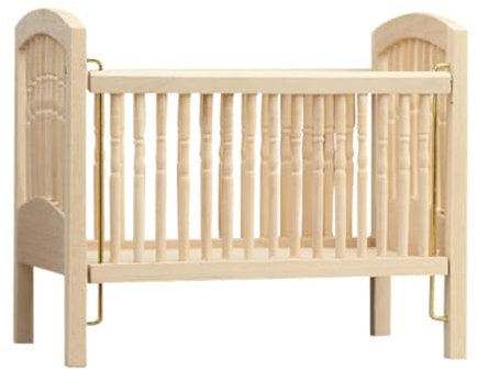 harayaa 1/12 Scale Dollhouse Holzbett Babypuppe Cradle Bett Holzbabypuppe Krippe für Puppen
