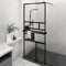 Vetnasa Paroi de Douche avec étagère Noir 90x195 cm Verre ESG&Aluminium,Quincaillerie,Plomberie,Pièces & matériel de plomberie,Pièces de douches,Panneaux de Douche,Noir,25.45kg,3185461