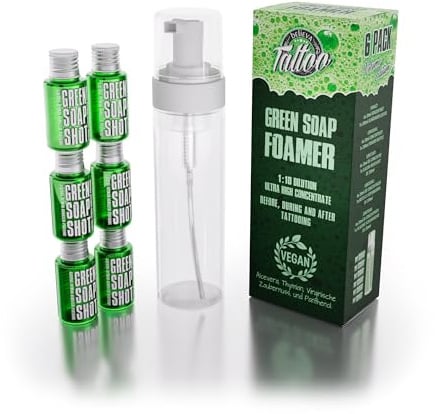 Believa Tattoo Green Soap Konzentrat 6 x 20ml + Foamer