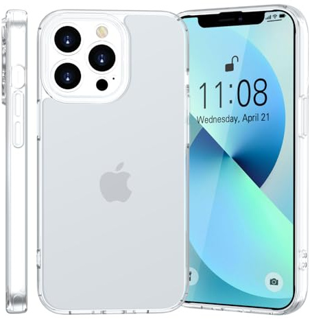 Kukiwhy für iPhone 13 Pro Max Hülle mit Kameraschutz, Matte Weiß | Stoßfest Militärstandard Anti-Kratzen Schutzhülle, Durchscheinende Rückseite Handyhülle, Anti-Fingerabdruck Matt
