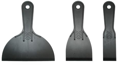 Putty Scrapers Set,3 Pcs Plastic Spatula Tools, Putty Filler Scraper,Black | Paint Putty Filler Scraper Tools for Spackling, Patching, Filling, Decals, Wallpaper, Remover Sticker, Car Painting Scrapers