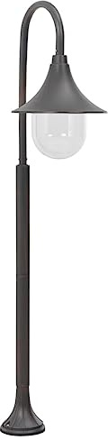 IBUQDDV Garten-Pollerleuchte E27 120 cm Aluminium Bronzefarben Außenleuchte mit PVC-Lampenschirm für funktionale sichere stimmungsvolle Beleuchtung Standleuchte langlebig wetterfest