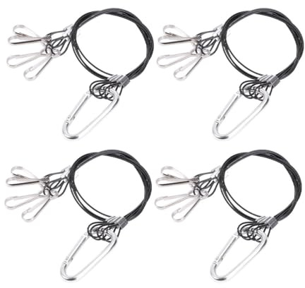 UKCOCO Grow Light Hanging Wire Rope 4Pcs 18.50In Stainless Steel Cable 1.5Mm Thick for Hydroponics Indoor Plant Lighting