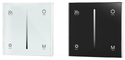 86 0/1-10 V PWM 10 V gehärtetes Glas Panel Knopf Schwarz Weiß Dimmer LED Controller LED Dimmer(Touchwhite)