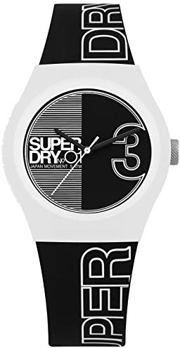 Superdry Damen Analog Quarz Uhr mit Silikon Armband SYL239BW