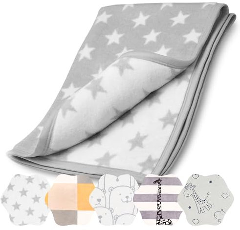 Arus - Babydecke, Gray Star, Baumwollmischgewebe, 75x100 cm, 450 gr/cm²