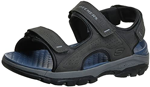 Skechers Tresmen-Garo Sandales Aquatiques à Bout Ouvert pour Homme, Charcoal Synthetic, 41 EU