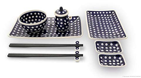 Bunzlauer Keramik Sushi-Set 8-teilig, Dekor 42