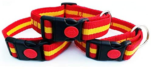 Collar para Perros Nylon España Regulable con Cierre 2,5cm de Ancho - Longitud - 35-50cm