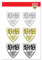 VfB Stuttgart Aufklebebogen - Wappen Silber Gold schwarz - 6er Set Aufkleber, Sticker - Plus Lesezeichen Wir lieben Fußball