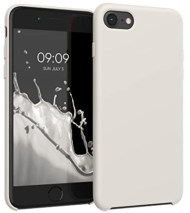 kwmobile Hülle kompatibel mit Apple iPhone SE (2022) / iPhone SE (2020) / iPhone 8 / iPhone 7 Hülle - Silikon Handy Case - Handyhülle weiche Oberfläche - kabelloses Laden - Moon Glow