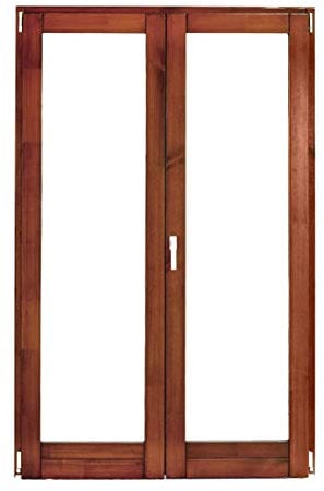 Porta Finestra 2 Ante In Legno con Anta Ribalta - Verniciato in 6 colori a scelta - Vetrocamera bassoemissivo e antinfortunio - 4 Misure a scelta (1120x2155 (Destra), T15 Ciliegio)