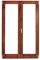 Porta Finestra 2 Ante In Legno con Anta Ribalta - Verniciato in 6 colori a scelta - Vetrocamera bassoemissivo e antinfortunio - 4 Misure a scelta (1120x2155 (Destra), T15 Ciliegio)