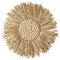 Bodhi2000 Décoration murale en paille faite à la main avec miroir et perles en bois