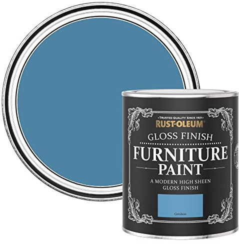 Rust-Oleum Blue Furniture & Skirting Board Paint in Gloss Finish - Cerulean 750ml