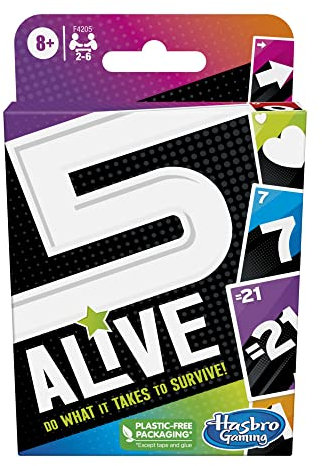 Hasbro Gaming 5 Alive Kartenspiel, Kinderspiel, lustiges Familienspiel für Kinder ab 8 Jahren, Kartenspiel für 2 bis 6 Spieler, Mehrfarbig