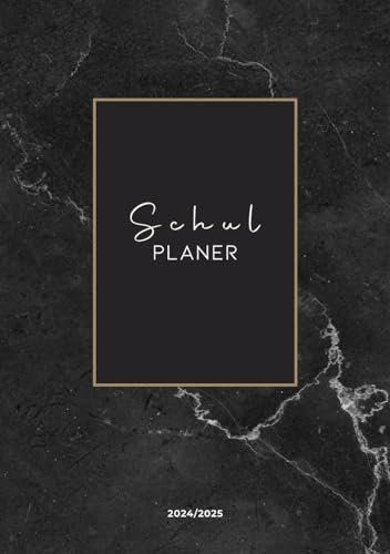 Schulplaner: Schüler-Planer für das aktuelle Schuljahr mit Kalender, Wochenplaner, Notenlisten, Stundenplan uvm (DIN A5, Marmor)