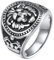 JewelryWe Löwe Ring Siegelring Herren: Silber Edelstahl Herren-Ring Retro Löwenkopf König Krone Fingerring Gothic Biker Band Bandring Punk Rock Tier Schmuck 1,8cm Breit für Männer Junge Größe 67