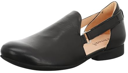 Think! Damen Guad2_3-000750 Chromfrei Gegerbte Nachhaltige Wechselfußbett Ballerinas, 0000 Schwarz, 39.5 EU