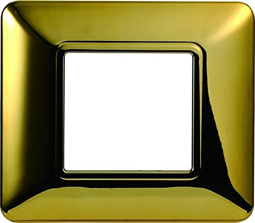 PLACCA IN TECNOPOLIMERO COMPATIBILE CON SERIE BTICINO MATIX 2-3-4-6 MODULI COLORI ASSORTITI (2 MODULI, ORO LUCIDO)