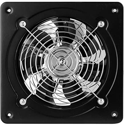 WMLBK Wall Mounted Exhaust Fan, Low Noise Extractor Ventilator Fan, Axial Exhaust Blower Flow Exhaust Attic Ventilation for Home Kitchen Bathroom Garage Warehouse Industrial Restaurant (7 inch Black)