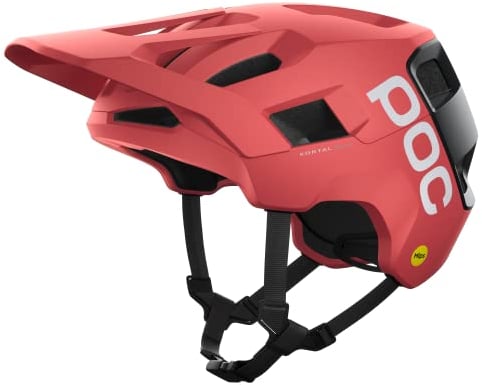 POC Kortal Race MIPS Fahrradhelm - Bietet erweiterten Schutz und hervorragende Belüftung für anspruchsvolle Trail- und Enduro-Fahrer, Ammolite Coral/Uranium Black Matt