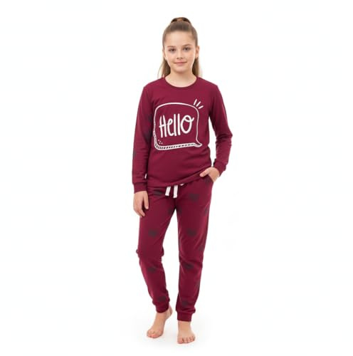 A2Z 4 Kids Girls Traditional Long Sleeve Pyjama Set Top & Trouser PJS Sets