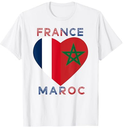 Drapeau I Love Maroc France, I Love France et Maroc T-Shirt