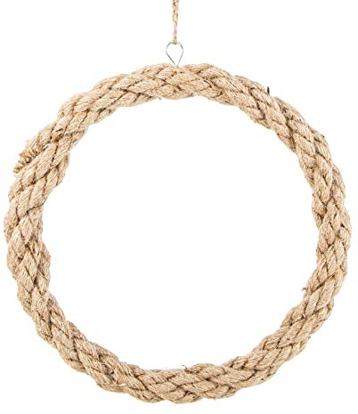 Logbuch-Verlag Kranz Natur zum Aufhängen rund Ø 20 cm Dekokranz Jute naturfarben Hygge Scandi Wanddeko Türkranz