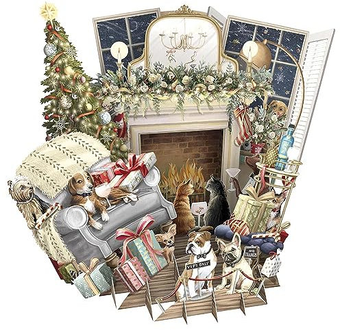 Paper D'Art Weihnachtskarte (3D-Karte – Wohnzimmer) XTW030