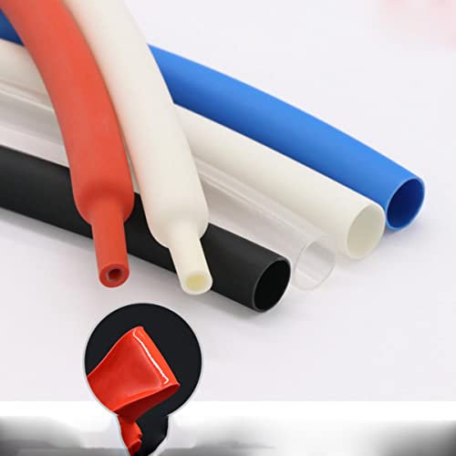 4 6 8 12 mm 16 mm 20 mm 24 mm 52 mm Guaina termorestringente con colla adesiva foderata 4:1 doppia parete guaina avvolgente cavo kit cavo 1 metro-bianco, 20 mm, 1 metro