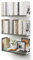 CASSA Wall Mounted Floating Book Shelves for Wall Set of 3, Shelf Bookshelf for Bedroom Living Room Office Bathroom Kitchen Rustic Wood with Metal Bracket (Grey White)