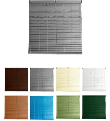 JARDIN202 - Persiana de PVC Alicantina con Polea Metálica | Persiana Enrollable | Estor Enrollable para Ventanas, Puertas, Salón y Cocina | 100 x 240 cm (Gris)