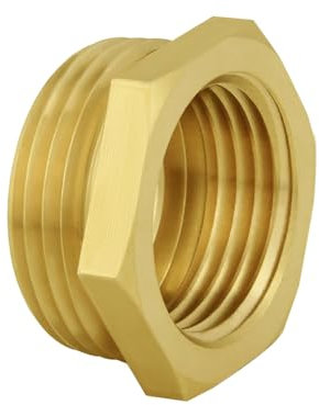 Joywayus Gartenschlauch-Adapter, 1 Zoll Außenschlauchgewinde x 3/4 Zoll Innenschlauchgewinde, massiver Messing-Anschluss, robuste Armaturen