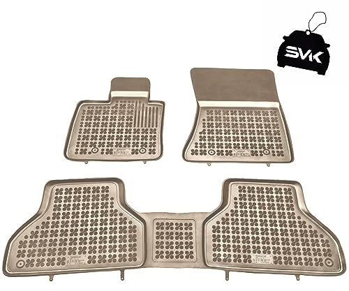 SMK Beige Auto fußmatten gummimatten passt für BMW X5 E70 2006-2013 fussmatten Auto für alle Jahreszeiten, die vor Schmutz und Dreck schützt fußmatten Auto